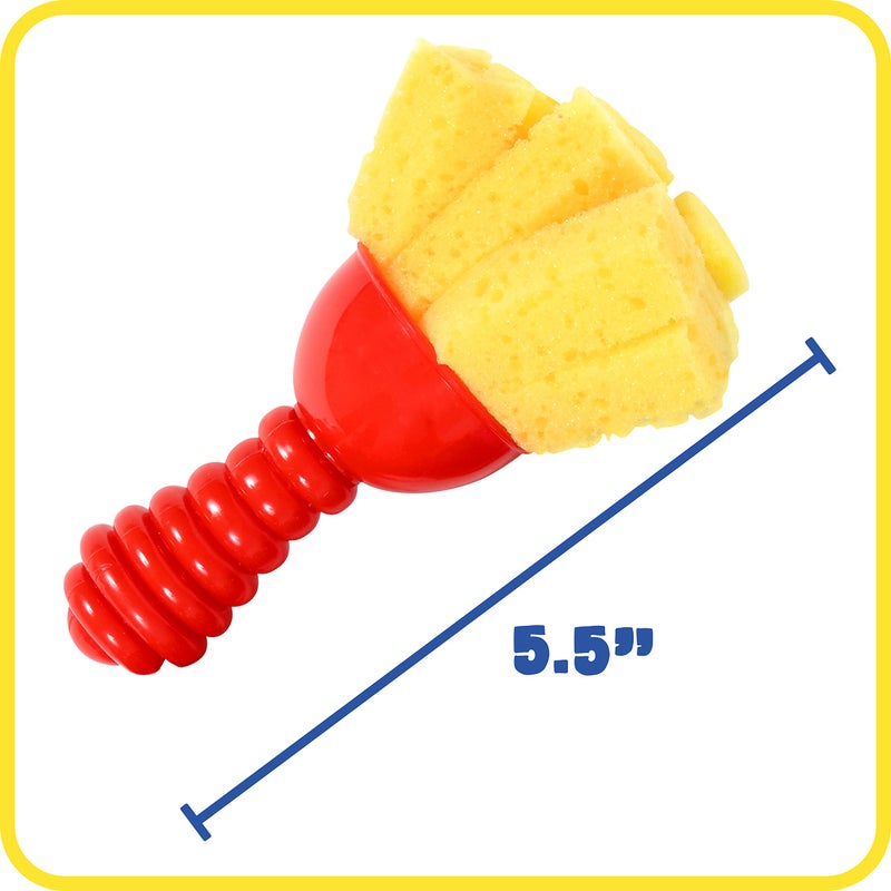 ليرنينج أدفانتدج مجموعة أدوات الرسم المزخرفة من ريدي تو ليرن - مجموعة من 4 فرش طلاء كبيرة الحجم للأطفال الصغار - مجموعة 2 - أنماط وتأثيرات يمكنك صنعها بنفسك، بلاستيك، متعدد الألوان - Image 5